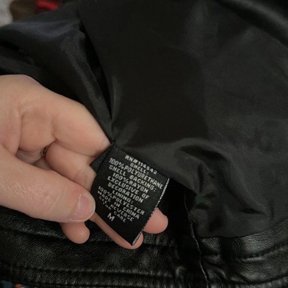 VGUC Girls Size M Medium Motorcycle Jacket Coat Joujou Black Flower Floral - Picture 13 of 13